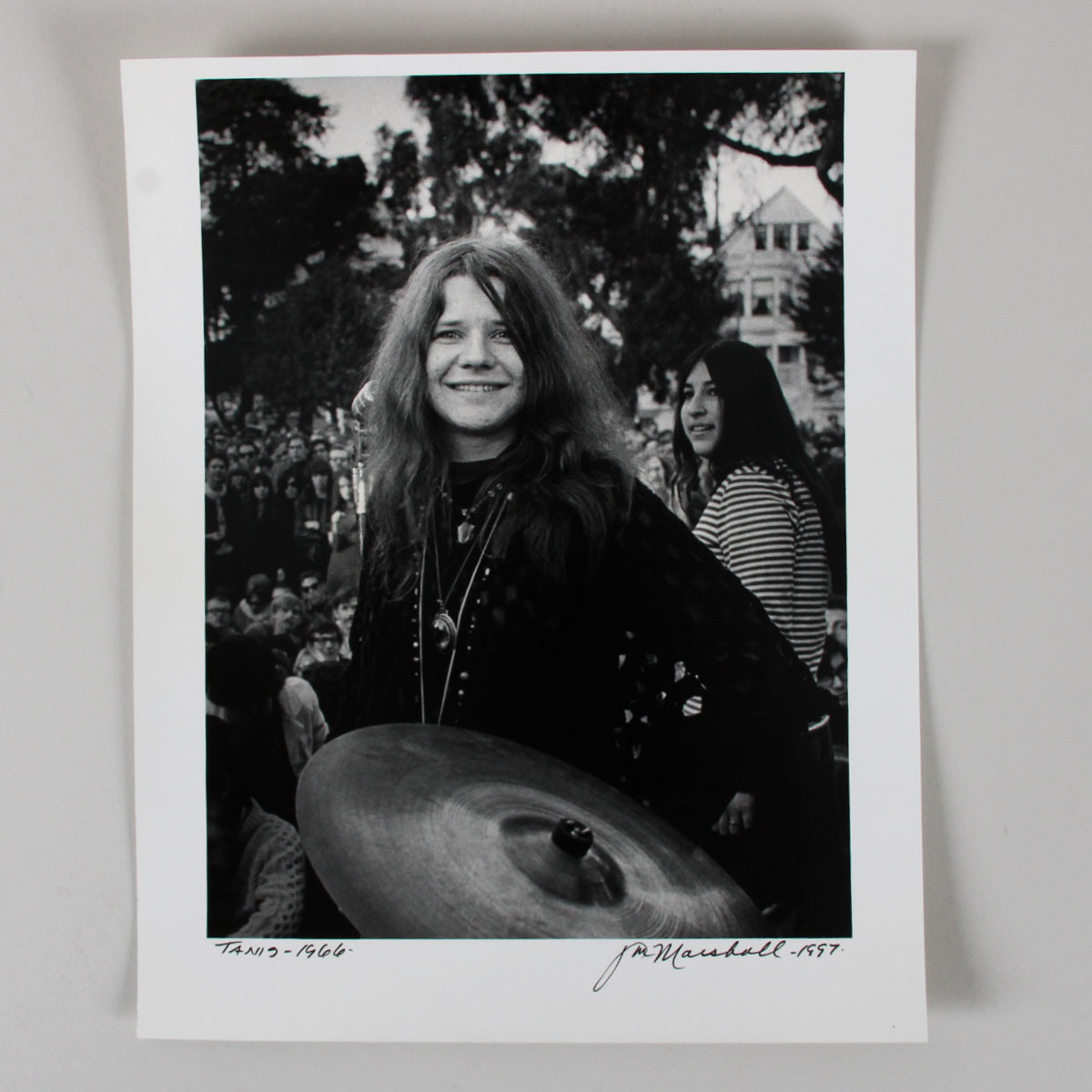 Janis Joplin in Concert 1966 Golden Gate Park SF 8x10 signed by Jim Marshall