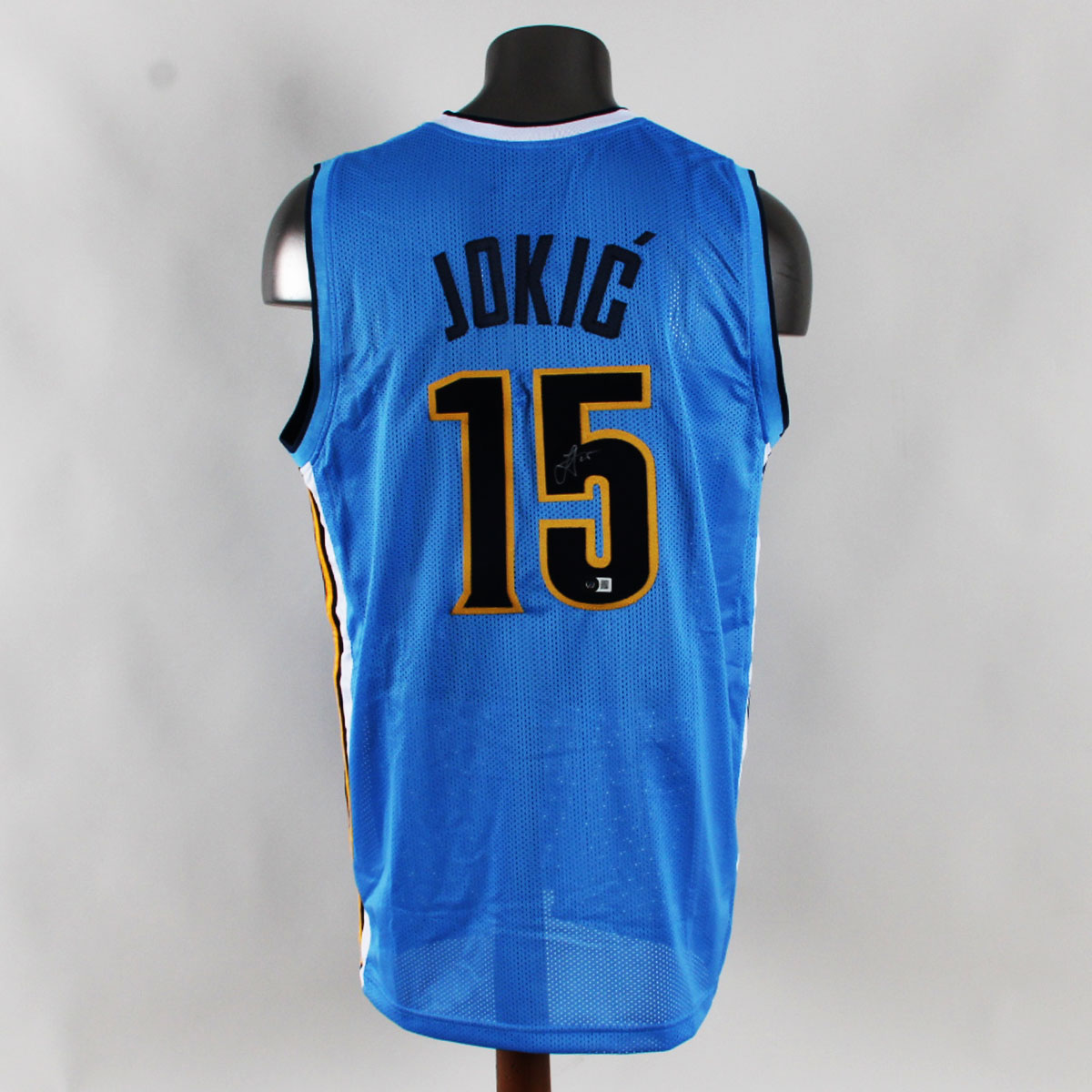 Nikola Jokic Authentic Signed Navy Blue Pro Style Jersey COA Beckett Sticker