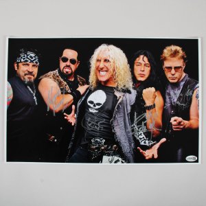 Twisted Sister Dee Snider Mark Mendoza Eddie Ojeda A.J. Pero Signed 11 x 17 Poster COA JSA