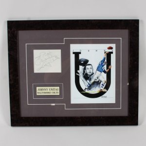Johnny Unitas Signed Cut COA JSA