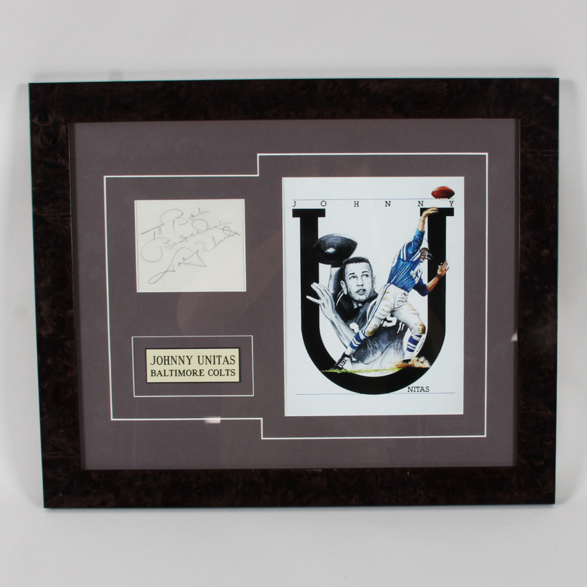 Johnny Unitas Signed Cut COA JSA