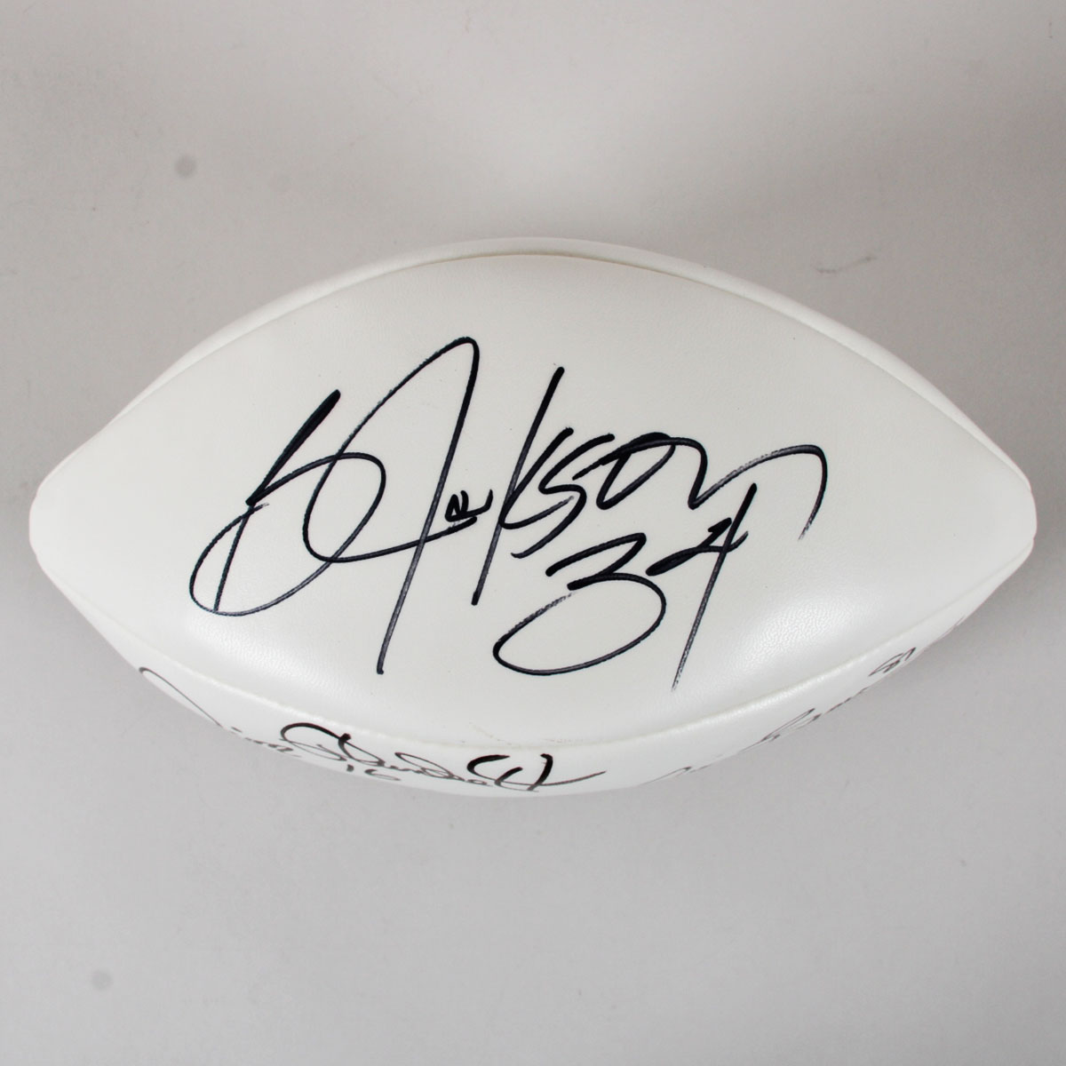 Bo Jackson Signed Football w/ 3 Other Raiders - COA JSA
