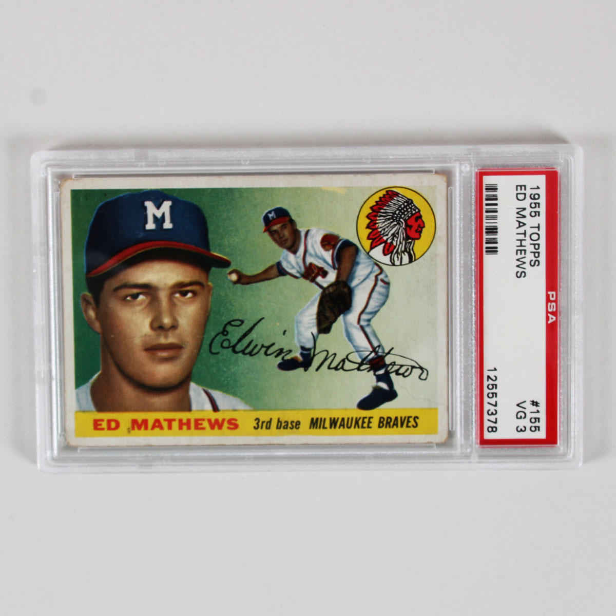 1955 Topps #155 Ed Mathews PSA 3 VG