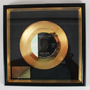 Johnny Rivers Gold RIAA Sales Award 1960s 45 rpm Record "Poor Side of Town"