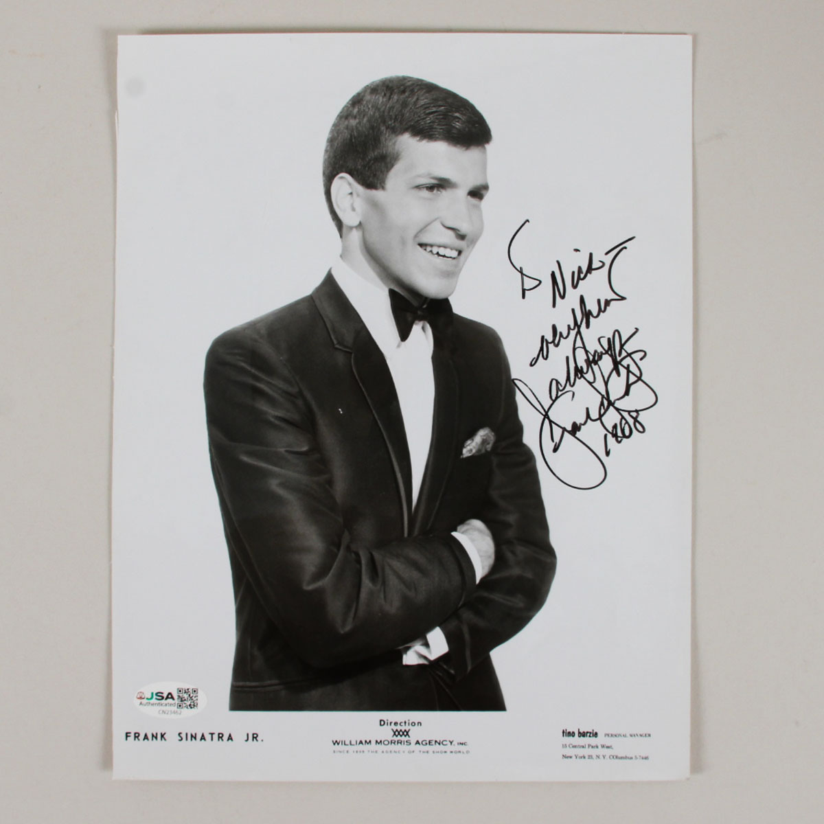 Frank Sinatra Jr. Signed Agency Photo 8x10 B&W - COA JSA