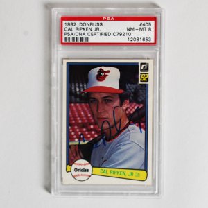 1982 Donruss Cal Ripken Jr. RC signed Graded Card #405 PSA 8 NM-MT
