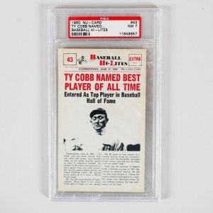 1960 Nu-Card Ty Cobb Graded Card #43 Named Baseball Hi-Lites PSA 7