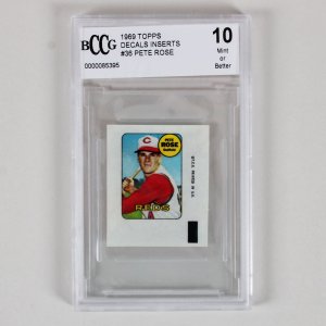 1969 Topps Pete Rose Decal Inserts Graded Card #36 BCCG 10 Mint