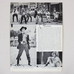 James Garner Ty Hardin & Will Hutchins Signed Photo Magazine 1950s COA JSA