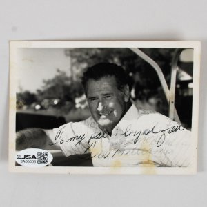 Ted Williams Signed 3 1/2 X 5 Original B&W Photo COA JSA