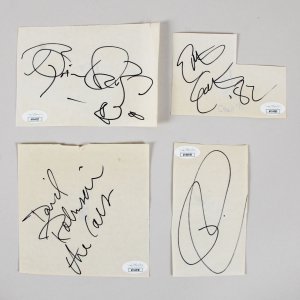 The Cars Signed Cuts Hawkes, Easton, Robinson, and Ric Ocasek COA JSA