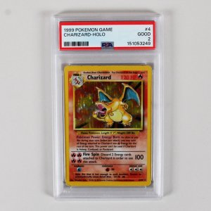 1999 Pokémon Charizard Holo Graded Card Base Set #4 PSA 2