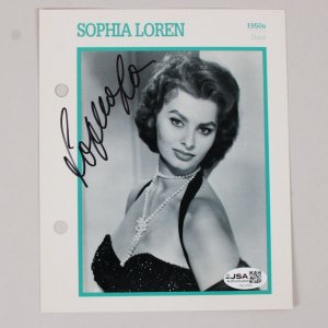 Sophia Loren Signed Photo 5x7 w/ Book - COA JSA