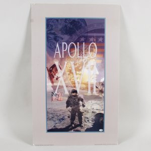 Gene Cernan Signed Poster - COA JSA