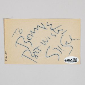 Soupy Sales Signed 3x5 Paper Cut 1970s COA JSA