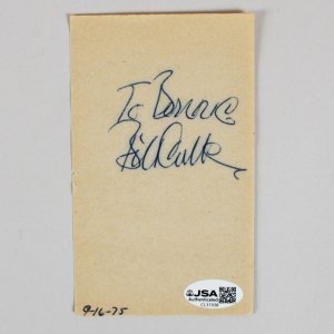 Bill Cullen Signed 3x5 Paper 1975 COA JSA