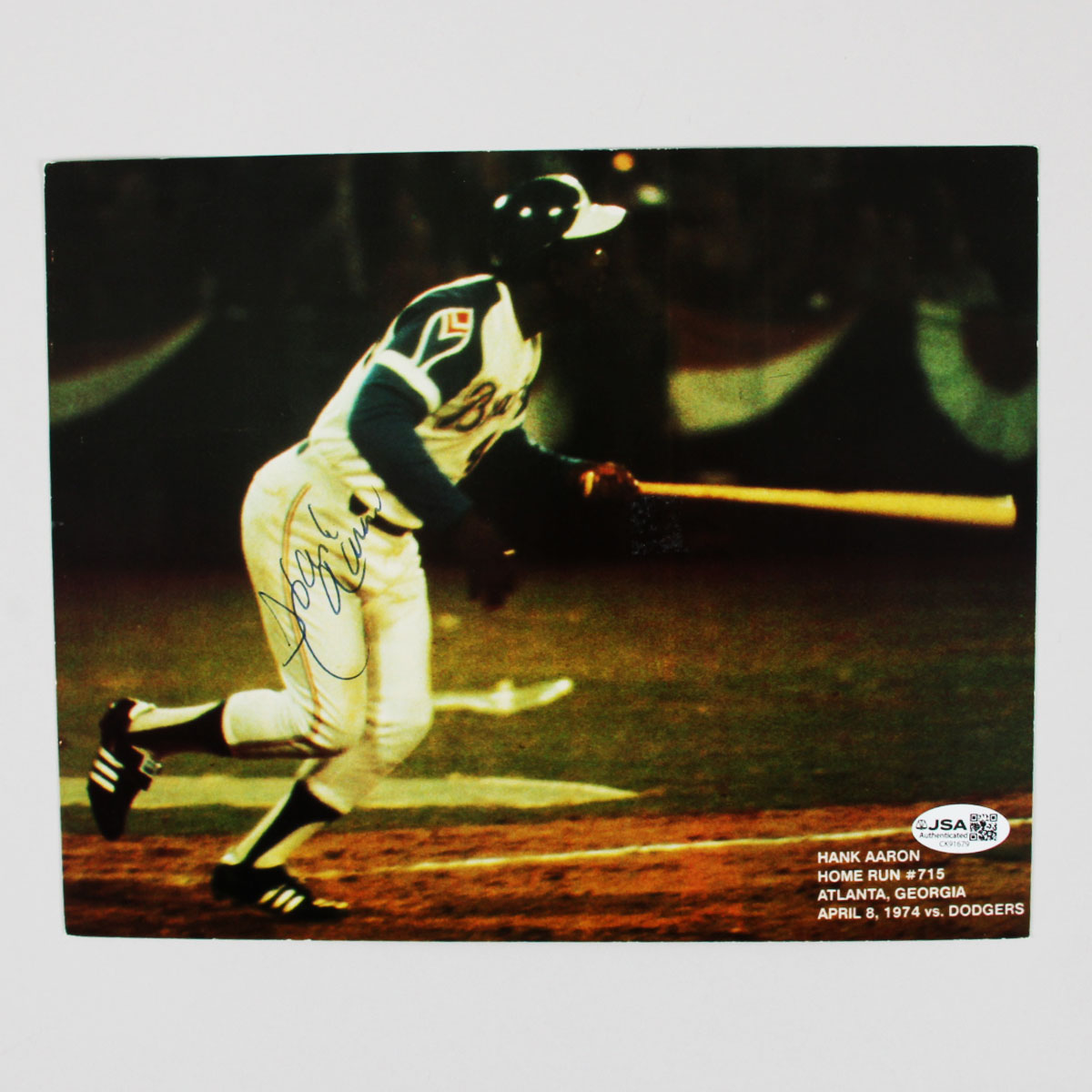 Hank Aaron Signed Photo 8x10 Braves - COA JSA