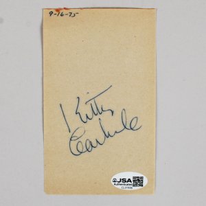 Kitty Carlisle Signed 3x5 Paper Cut Gunsmoke TV Show dated 1975  COA JSA