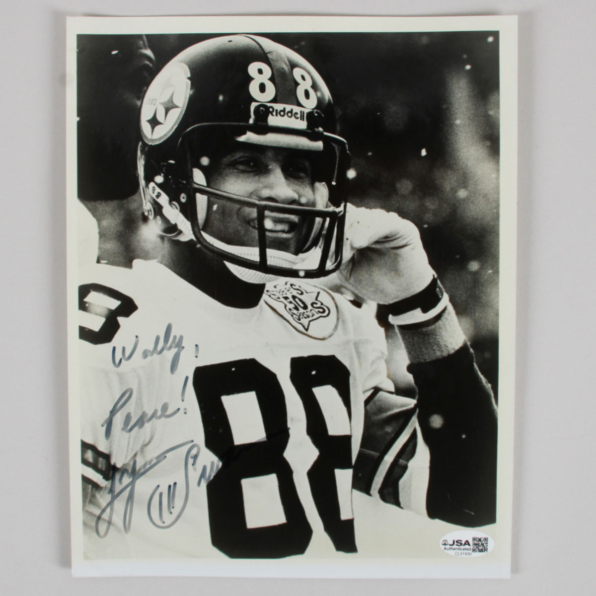 Lynn Swann Signed black and white 8x10 photograph Pittsburgh Steelers COA JSA