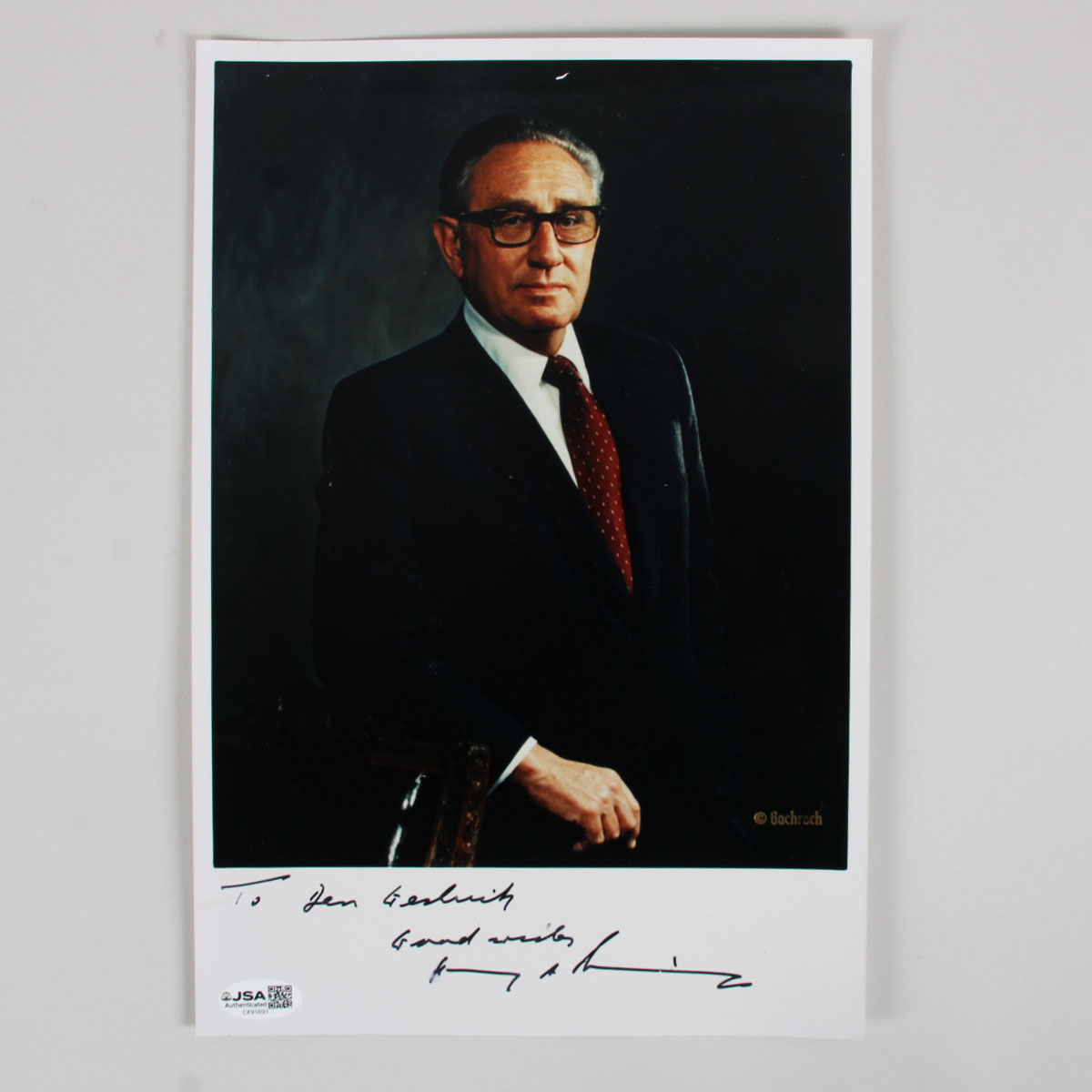 Henry Kissinger Signed Photo - COA JSA