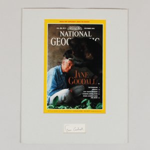 Jane Goodall Signed Cut Matted Display - COA JSA