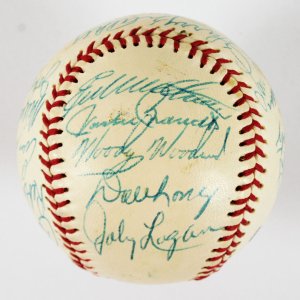 Hall of Famers Old Timers 1980s Signed baseball (21) w/Mathews, Mize, Brock , Appling COA JSA