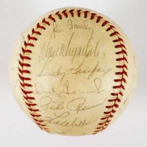 1963 Los Angeles Dodgers World Series Champions Team Signed Baseball - COA JSA