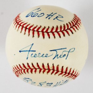 Willie Mays Signed Inscribed Statistics Ball COA JSA