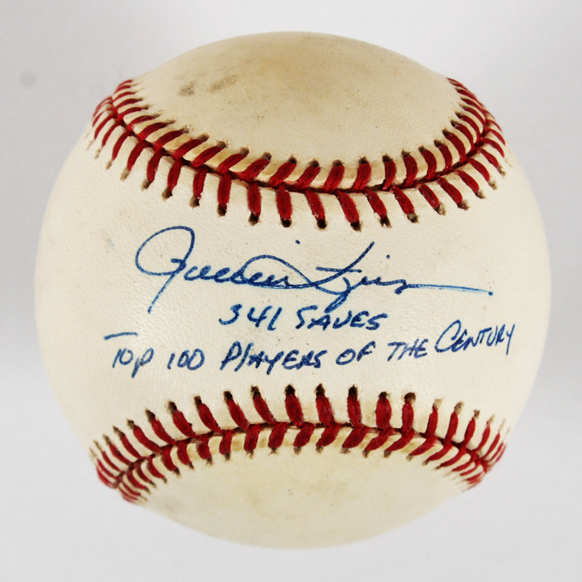 Rollie Fingers Signed Inscription OML Baseball COA PSA