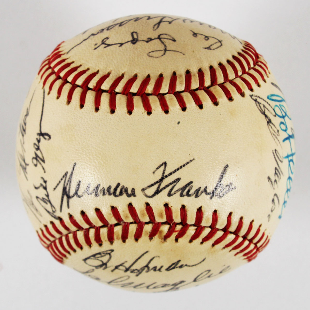 1954 World Series Signed Reunion Baseball Giants/Indians LOA JSA