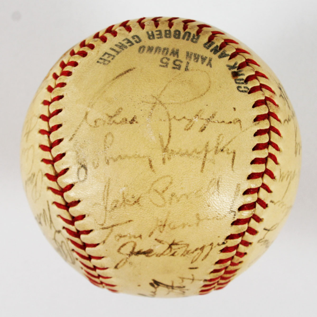1937-38 New York Yankees World Champions Team Signed Baseball Joe DiMaggio, McCarthy, Gehrig (Secretarial) COA JSA