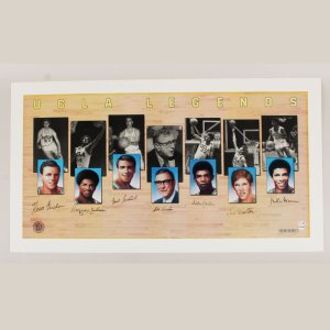 UCLA Legends Signed Lithograph (7) Sigs. Incl. Bill Walton, Kareem Abdul-Jabbar, John Wooden etc. - COA JSA