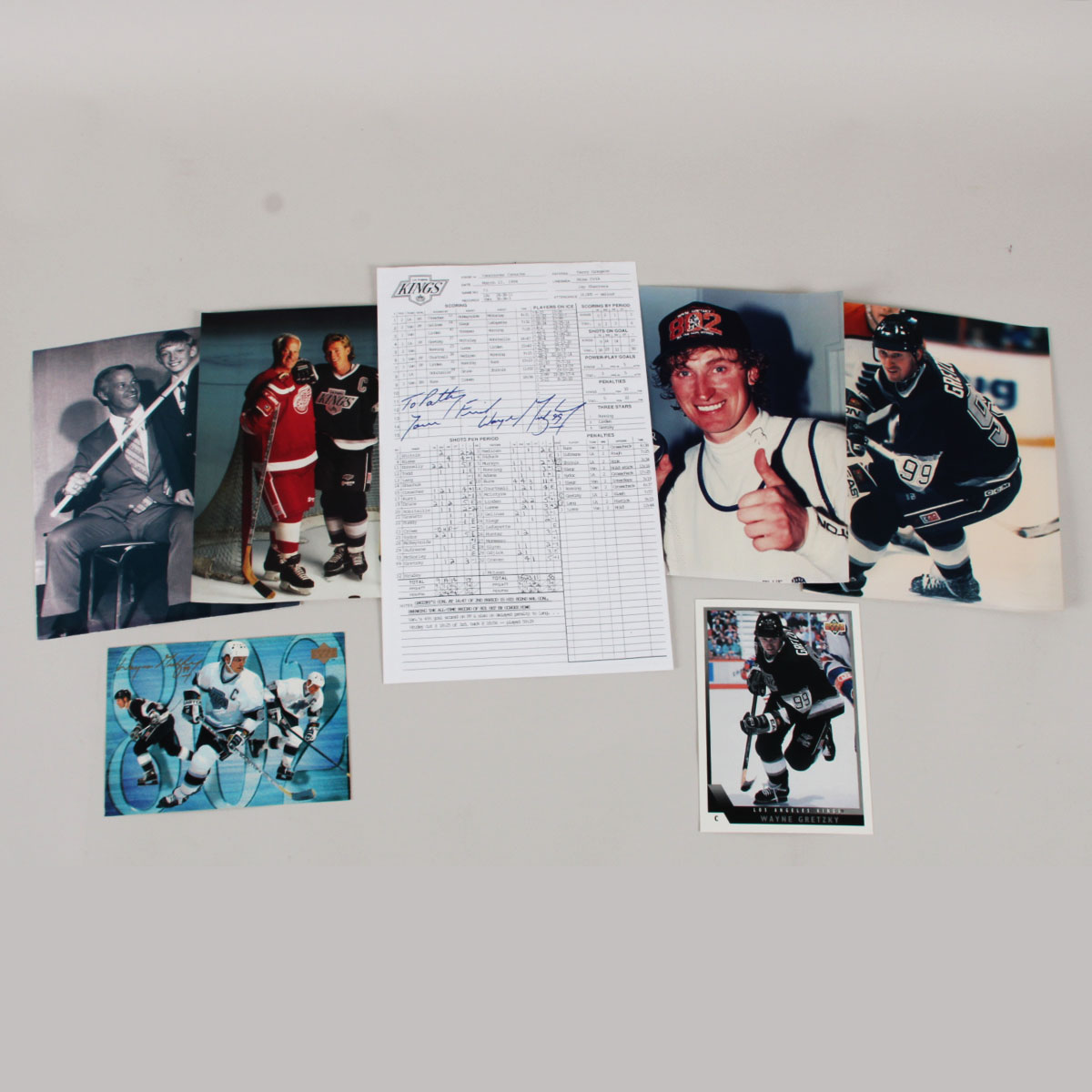 Wayne Gretzky Signed Score Card Kings NHL Goal Record March 23, 1994 - COA PSA/DNA