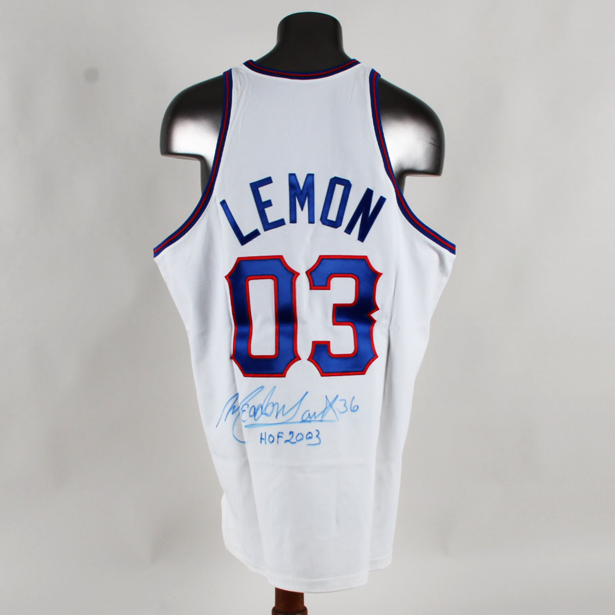 Meadowlark Lemon Signed Twice Hall of Fame Jersey COA Legacy Foundation