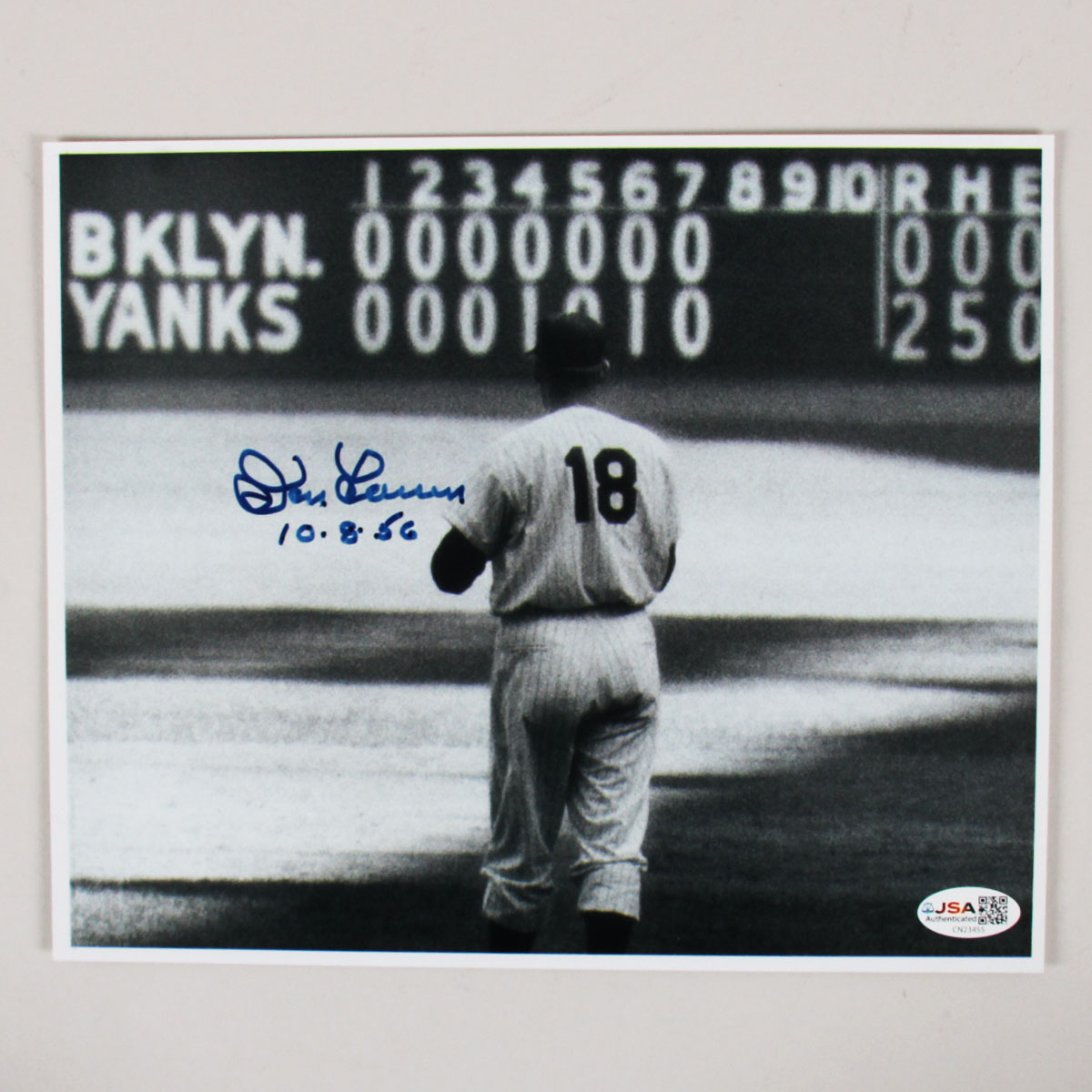 Don Larsen Signed Photo 8x10 Yankees Perfect Game - COA JSA