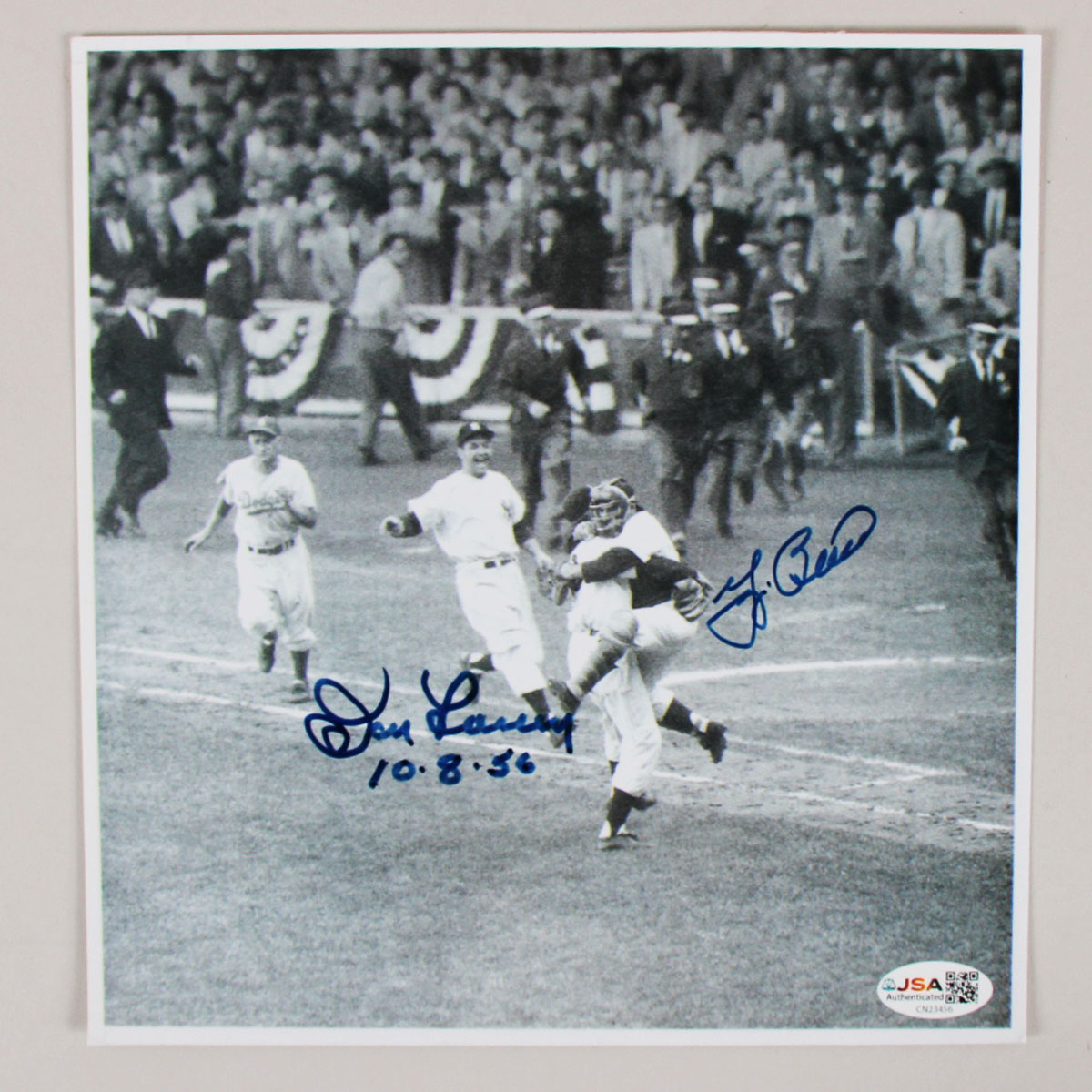 Don Larsen & Yogi Berra Signed Photo Yankees Perfect Game - COA JSA