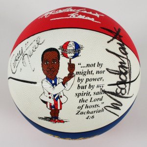 Meadowlark Lemon Signed Basketball w/ Curly Neal Harlem Globetrotters - COA Legacy Foundation