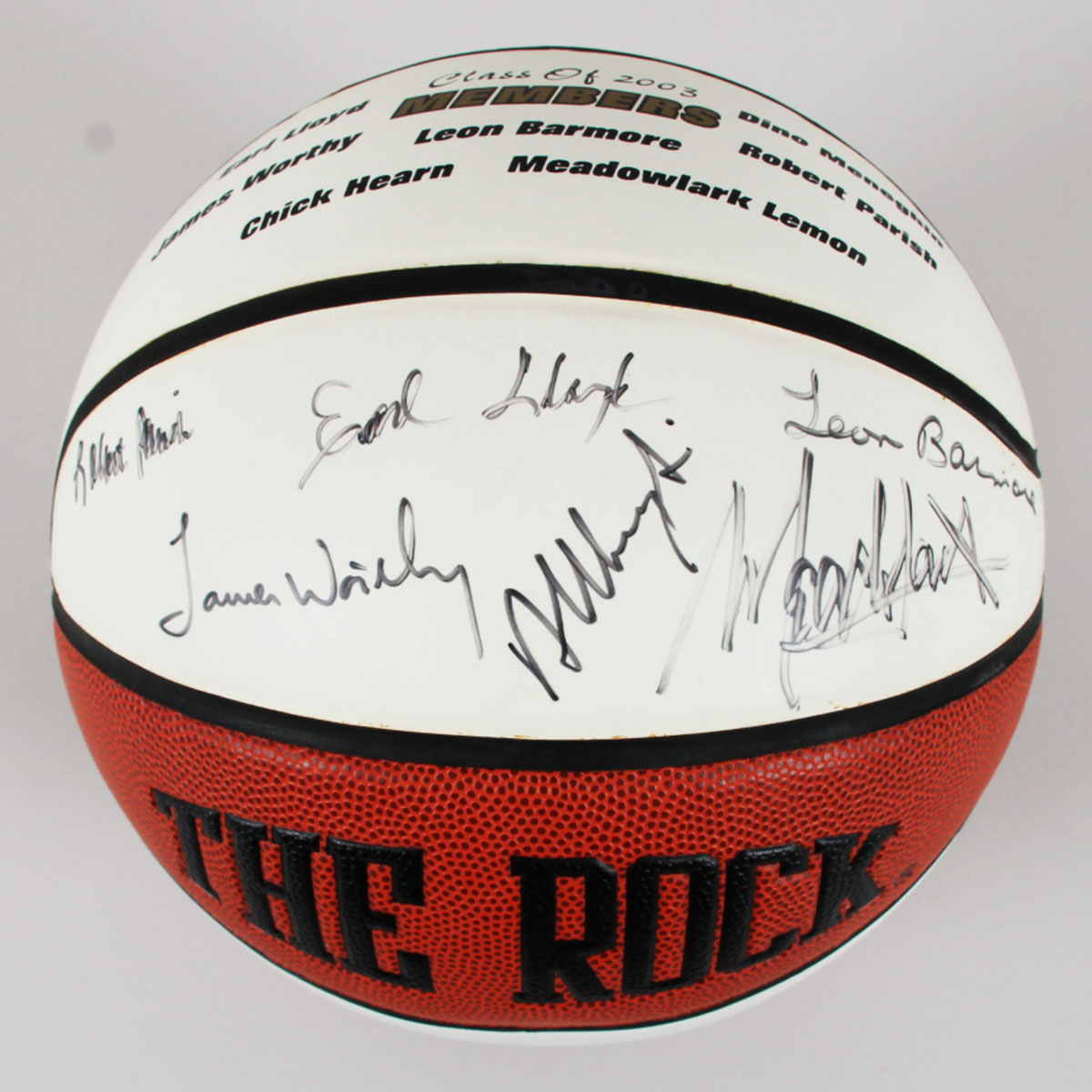 NBA HOF Class of 2003 Signed Basketball (6) Meadowlark Lemon, James Worthy, etc. - COA Legacy Foundation
