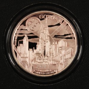 1989 Gotham City 1 oz .999 Silver Round 50th Anniversary Batman Returns Movie