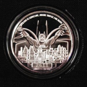 1989 Batman Gotham City 1 oz .999 Silver Round 50th Anniversary Batman Returns Movie