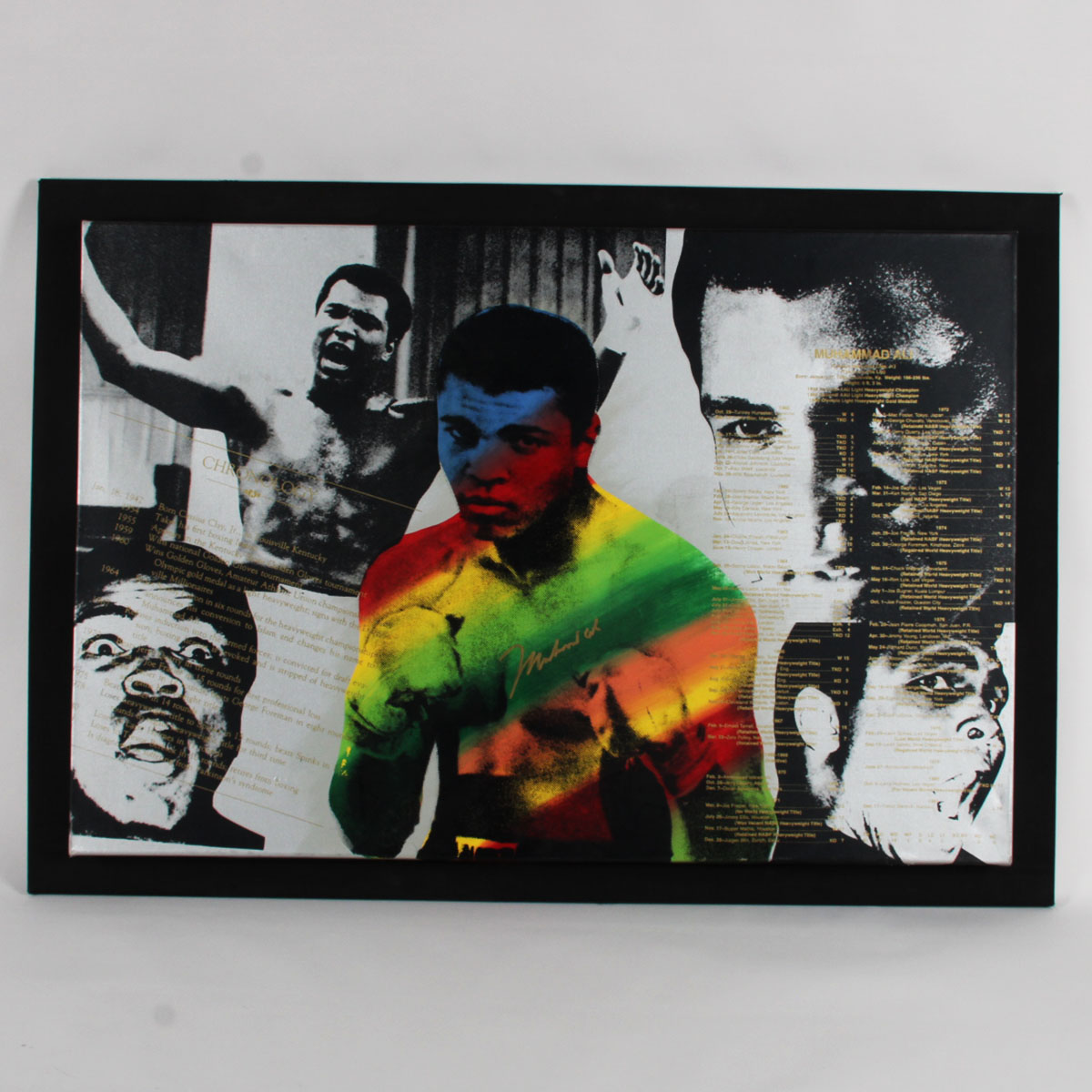 Muhammad Ali Signed Canvas Display Steve Kaufman - COA JSA
