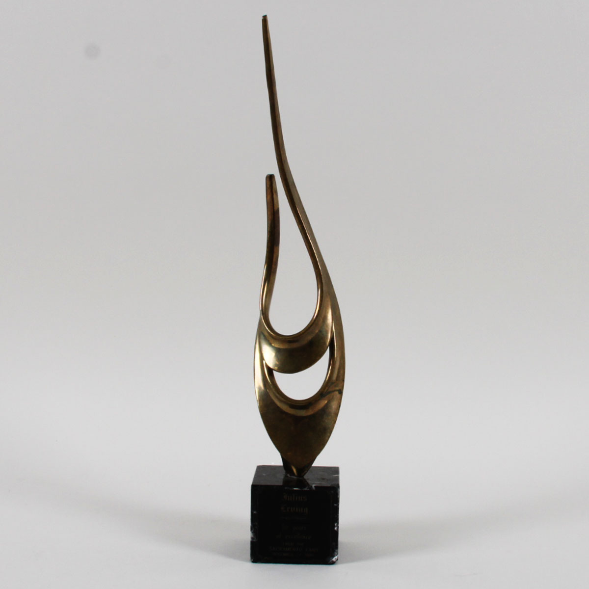 Julius Erving Bronze Sculpture 18" Fan Recognition Award 1986