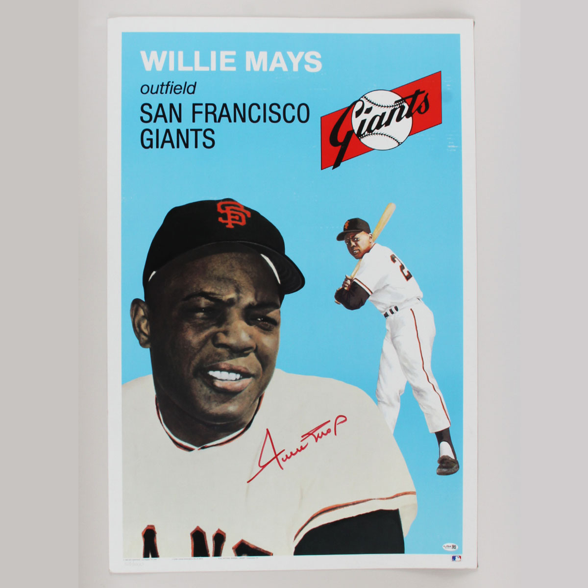 Willie Mays Signed Poster Giants - COA JSA