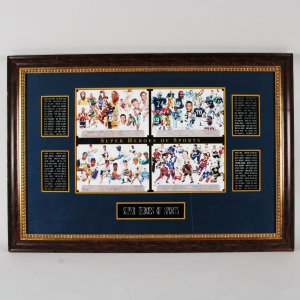 Superheroes of Sports Signed Photo Display Bobby Hull, Jim Brown, Kareem Abul-Jabbar, Ernie Banks, etc. - COA JSA