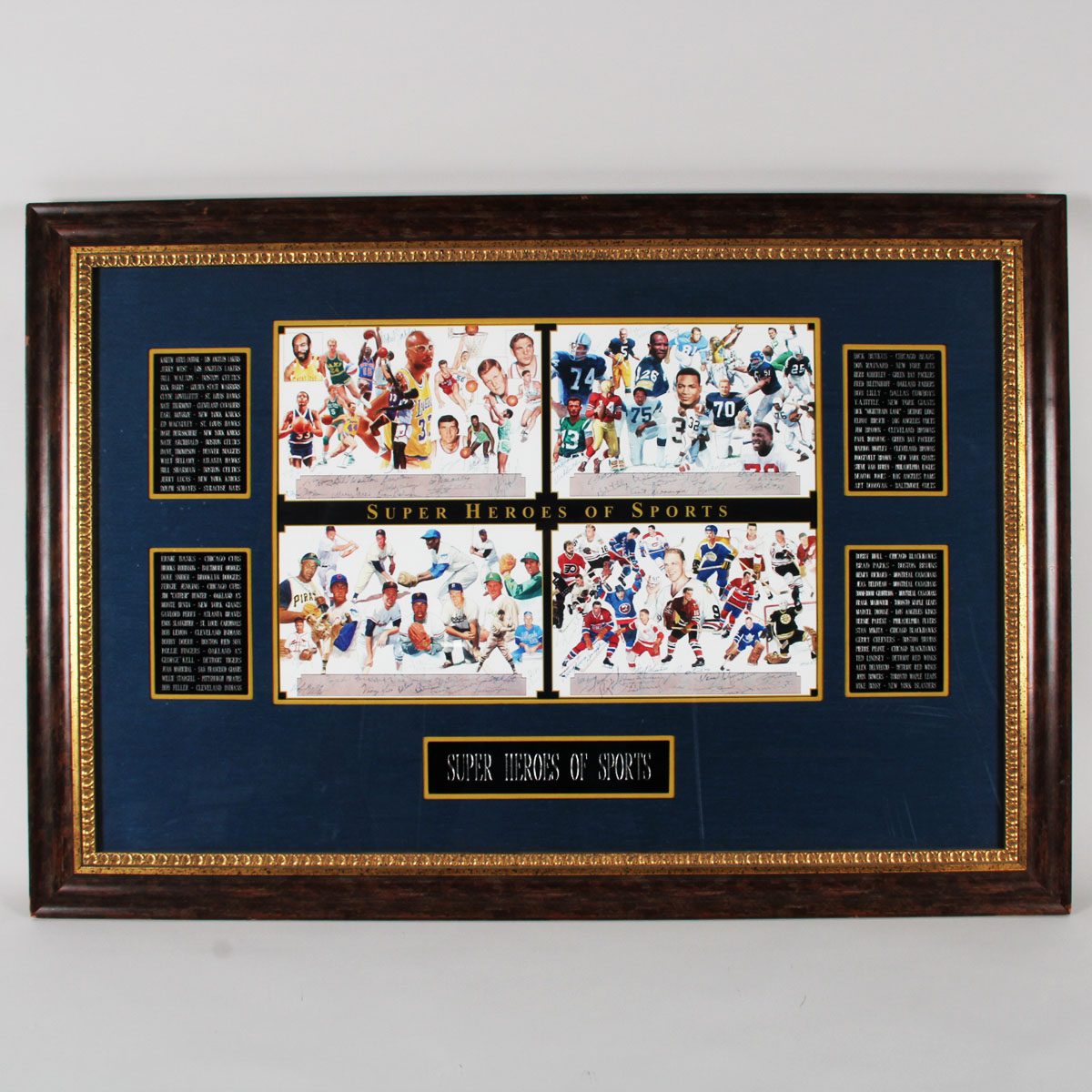 Superheroes of Sports Signed Photo Display Bobby Hull, Jim Brown, Kareem Abul-Jabbar, Ernie Banks, etc. - COA JSA