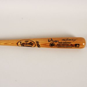 Ken Griffey Jr. & Sr. Signed Bat Mariners - COA JSA