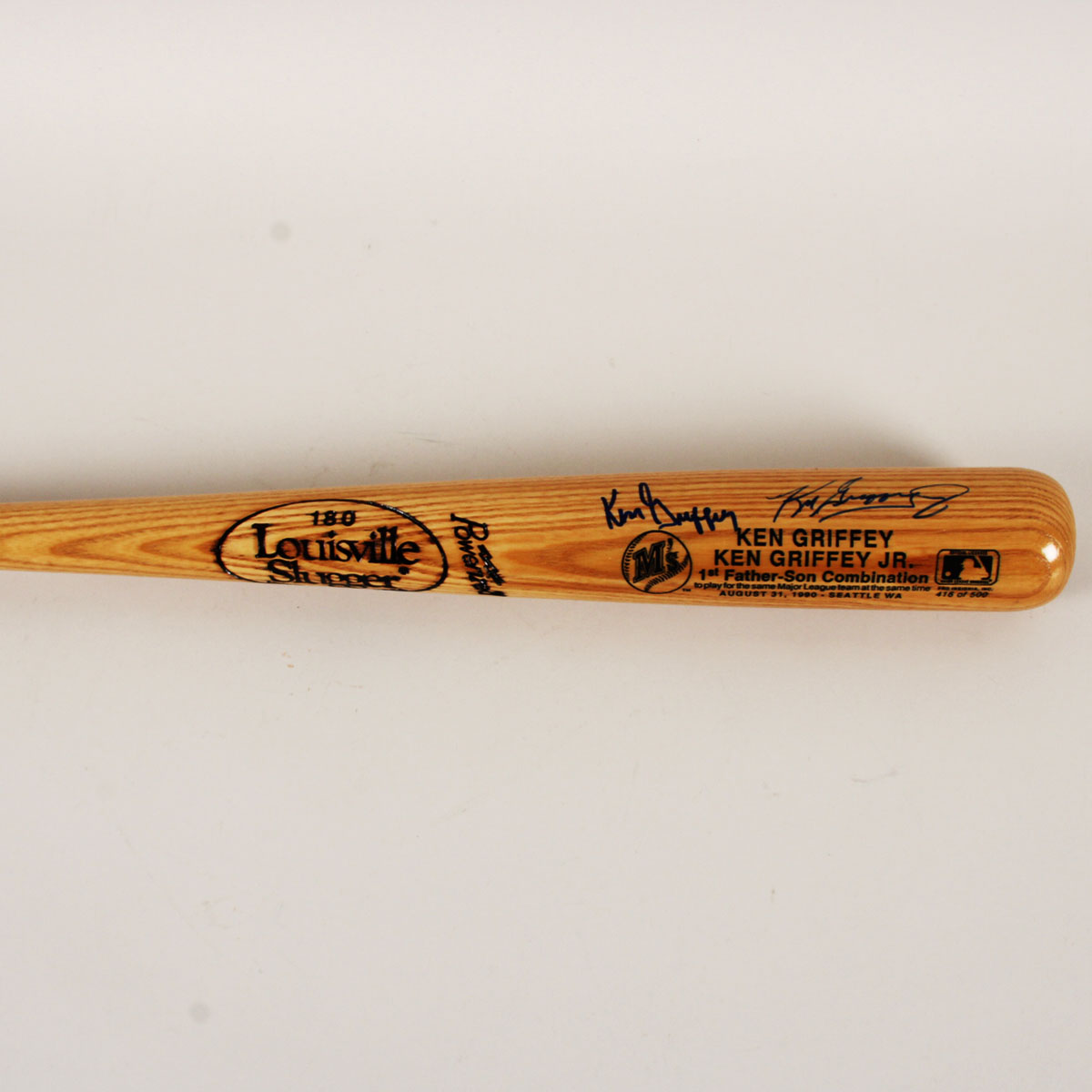 Ken Griffey Jr. & Sr. Signed Bat Mariners - COA JSA