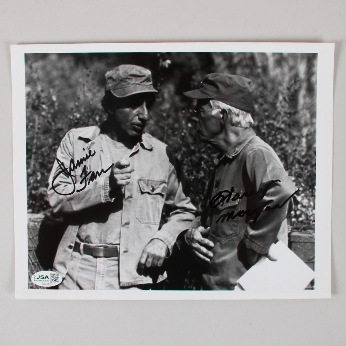 Jamie Farr & Harry Morgan Signed Photo 8x10 MASH - COA JSA