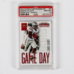 2016 Panini Contenders DP Ezekiel Elliott Graded Card #5 Game Day Tickets - PSA 10
