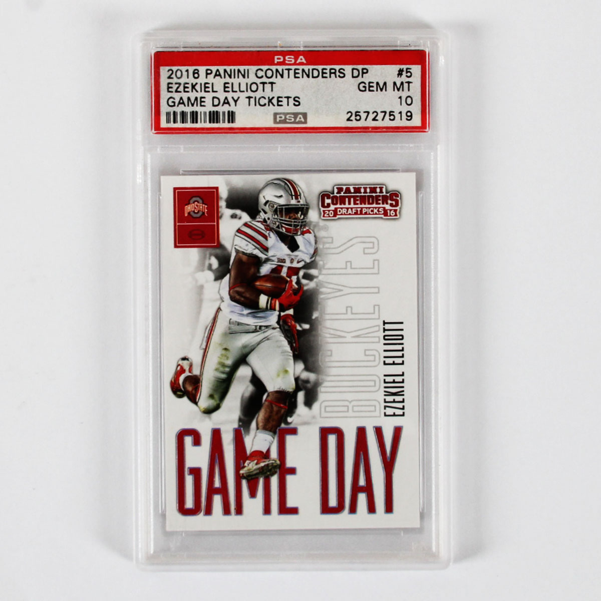 2016 Panini Contenders DP Ezekiel Elliott Graded Card #5 Game Day Tickets - PSA 10